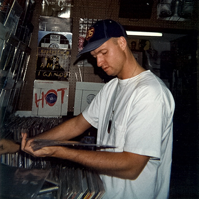 DJ Dan shopping in a record store